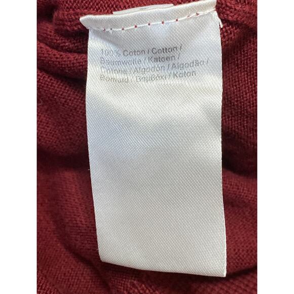 Lacoste Men's Maroon Red V-neck Long Sleeve Cotton Sweatshirt Sweater Top Size M - Picture 4 of 4